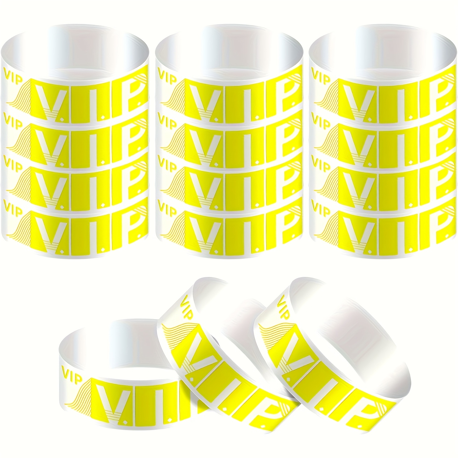 TEMU 200pcs Vip Wristband Badges Paper Bracelets Colored Festivals Party Events Arm Hand Labels Indexes Stamps Strap Office Supplies