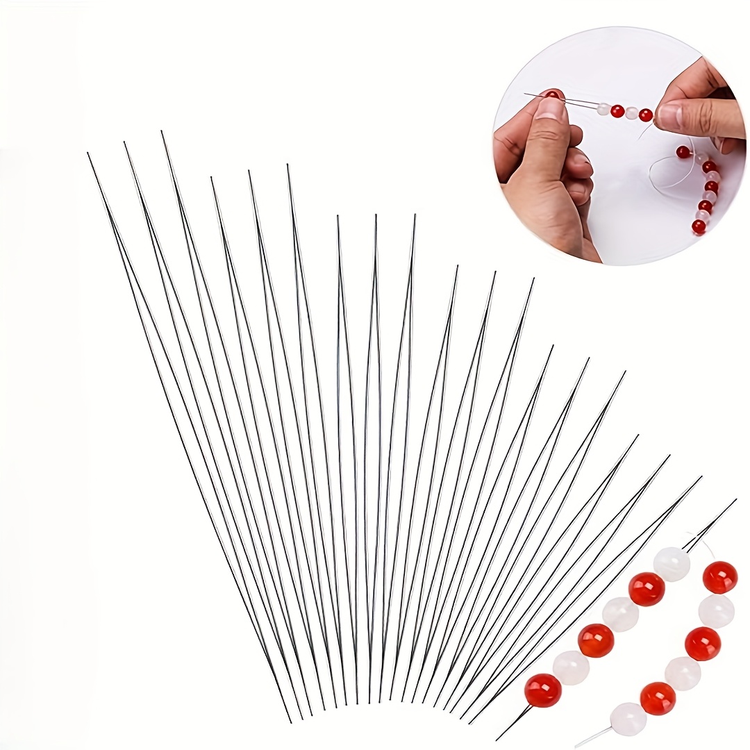 6pcs beading needle set 6 sizes of large eye seed beads needles foldable jewelry making kit