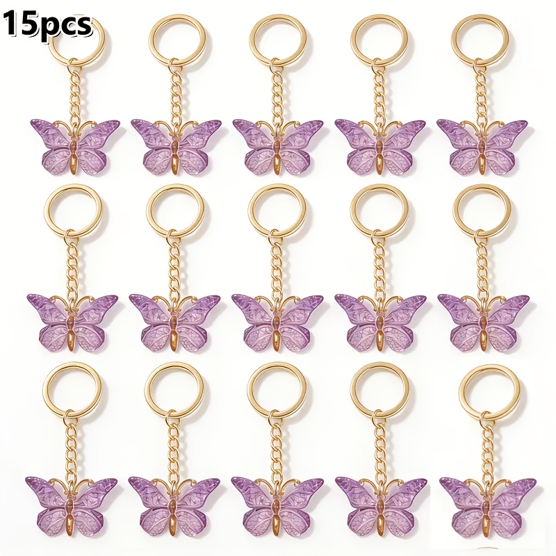 TEMU Gift For Her/him 15pcs Multicolor Gradient Keychains, Key Rings, Exquisite Gifts For Holiday Parties. Romantic Keychains, Great Gift Items.