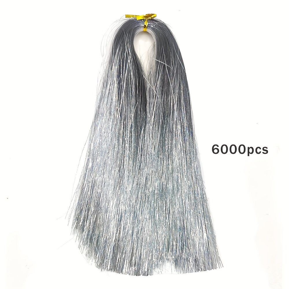 Image of 6000pcs Tinsel Christmas Tree Ornaments Wire Decoration Pendant Silvery Laser Bling Christmas Decoration Supplies Halloween Decorations