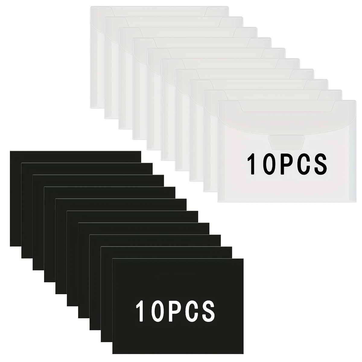 Image of 20pcs Metal Die-cut Storage Set - Including 10pcs 0.3mm Thickness Soft Magnetic Sheets, 10pcs Transparent File Bags, For Storing Die-cuts, Diy Mold Storage Set