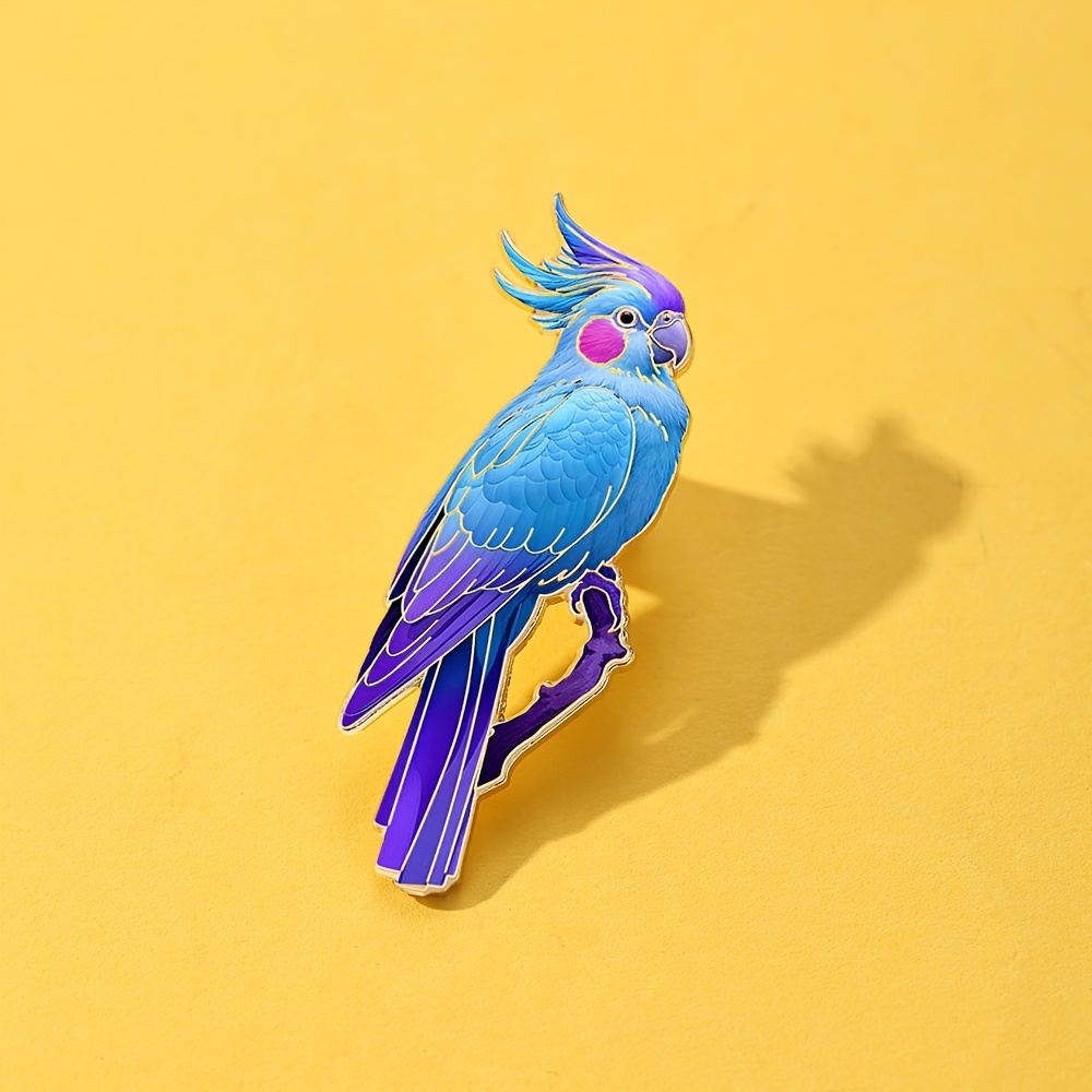 Yellow Parrot Enamel Pin, Christmas Decorative Brooch