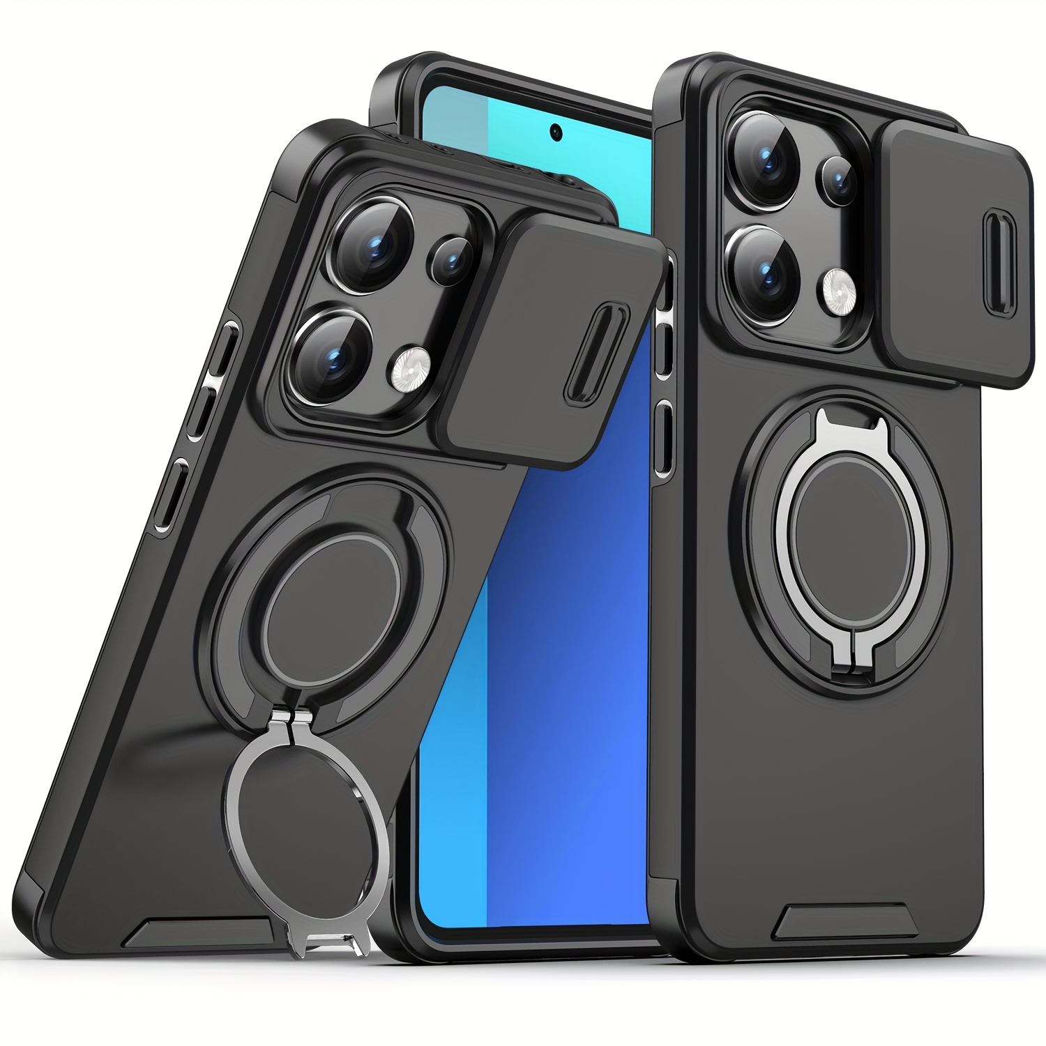 Coque Odeydo Renforcée Noir Pour Xiaomi 14T Pro - Antichoc, Support Anneau - Protection Maximale