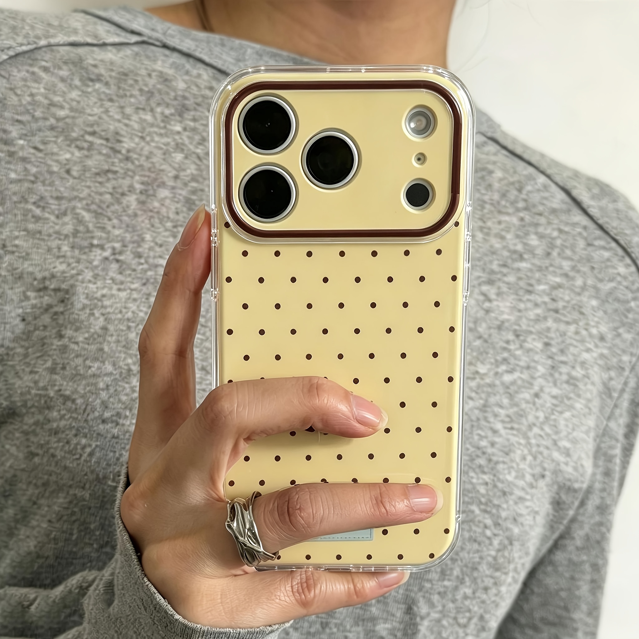 TEMU Phone Case - -blocking Polka Dot Pattern Phone Case Suitable For Iphone 17 Suitable For Iphone 17 Pro Max Suitable For Iphone 17 Pro/16/11/13/