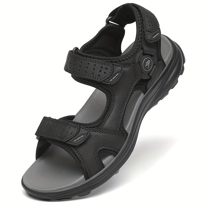 Casual Hiking Sandals Men\'s Black White Athletic Sports Walking Fisherman Shoes Amazon.com | Sport Sandals Slides Athletic Men Leather Beach  main image 3