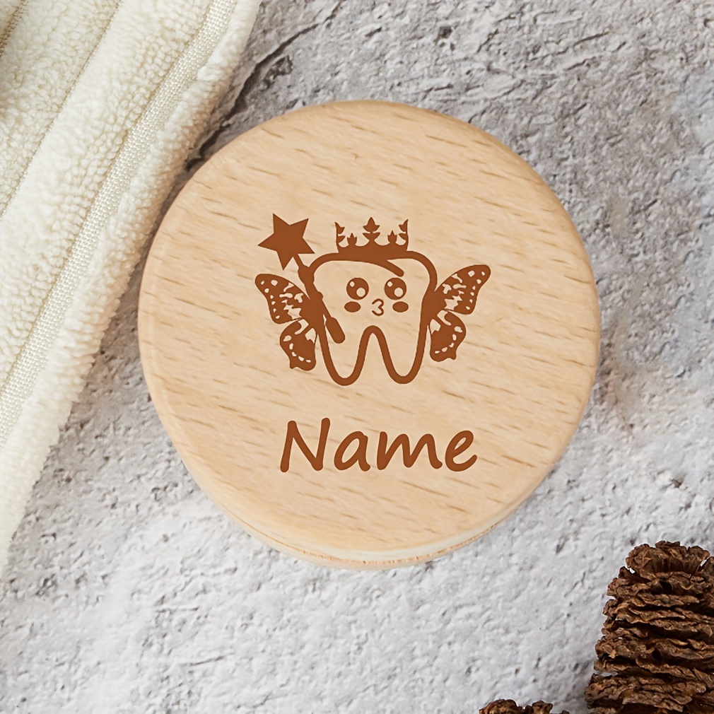 Image of Personalized Wooden Tooth Fairy Box With Gift Box, Customized Tooth Box With Name, Great Christmas Halloween Thanksgiving Day Gift, New Year's Gift, Valentine's Day Gift
