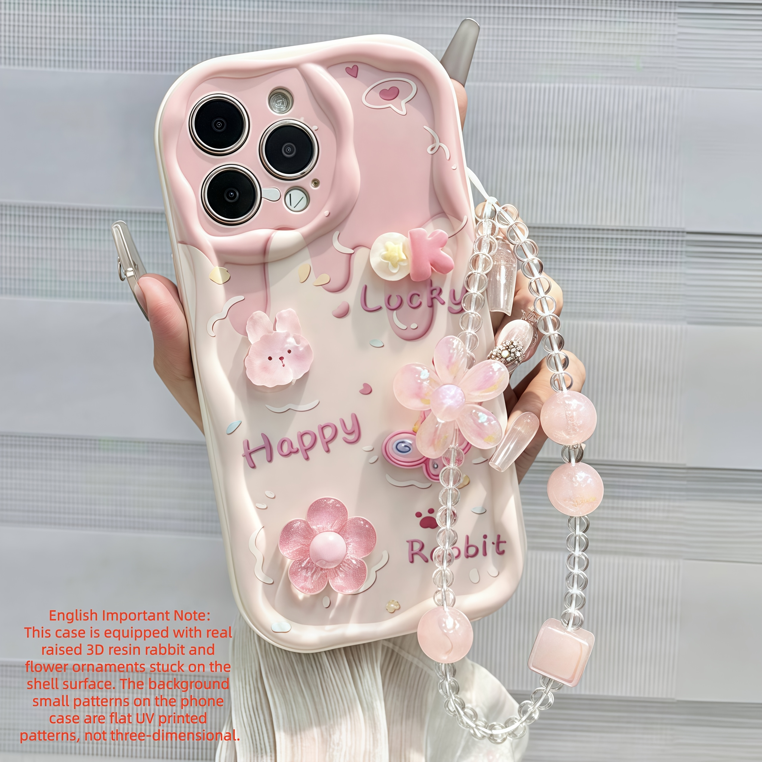 Image of Phone Case: 2d Flat 3d Phone Case | With Flowers + Lanyard, Perfect For Girly Hearts, With A Lanyard Set. Suitable For Iphone 17 16 15 14 13 12 11 Pro Max Plus Xs Xr X 8 7