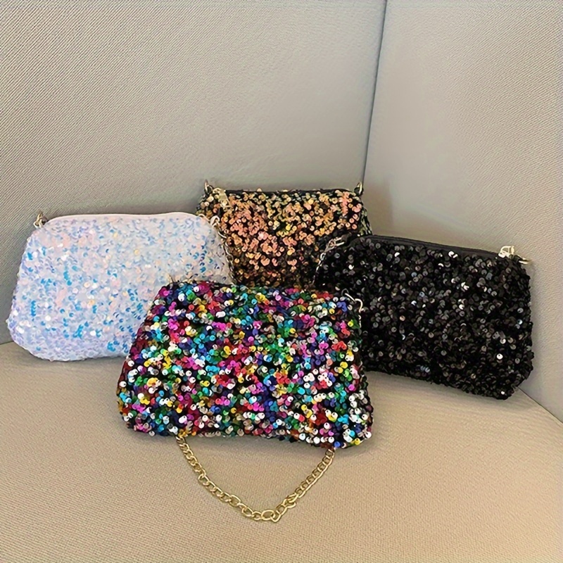 

Stylish Sequined Shoulder Bag, Carry Phone Bag, For Commuting And Party Wallets