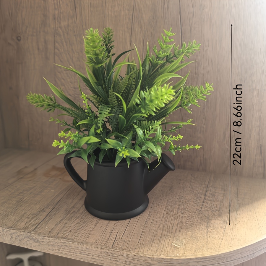 Image of 1pc Small Fake Plants Mini Artificial Plants With Flowers For Office Farmhouse Bathroom Table Stand Interior Decoration Wedding Party Spring Decoration.