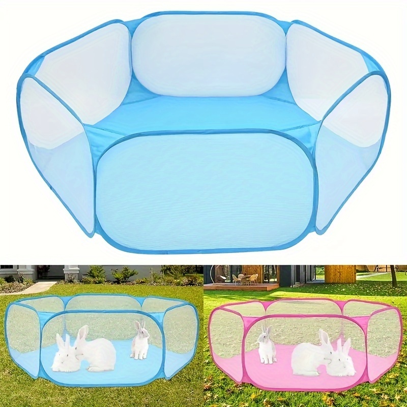 

Space-saving Foldable Playpen For Small Pets - Easy Clean, Portable Rabbit & Hamster Activity Center With 6-sided Enclosure Small Animal Playpen Playpen For Small Animals