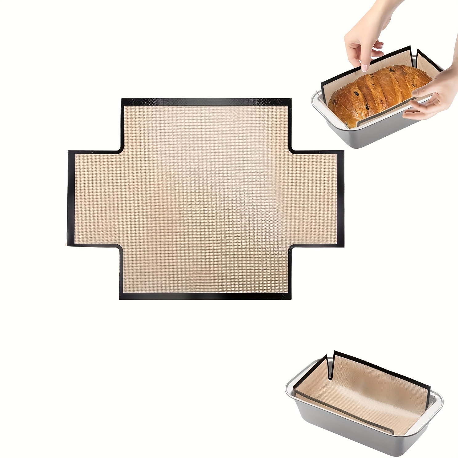 TEMU 1pc Silicone Bread Loaf Pan Liners - Reusable Bread Baking Mat, And Easy To Clean Bread Sling, For 9x5" Baking Loaf Pans To Transfer Sourdough,