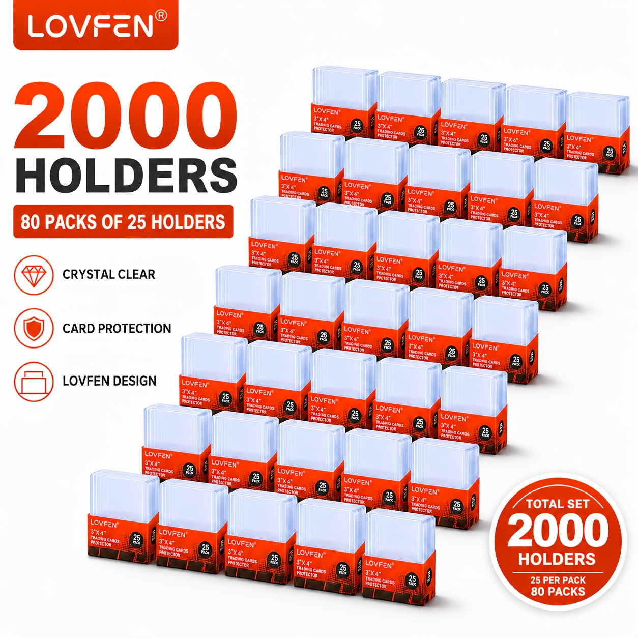 TEMU LOVFEN Set da 25/100/200/500/1000/2000 pz di e Custodie per Carte Ultra Trasparenti, Protezioni per Carte da da 35pt ad Nitidezza per Carte da