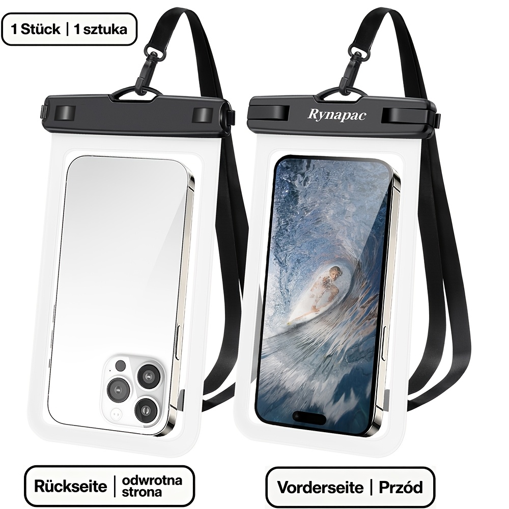 TEMU Rynapac Phone Case, 1 Pack Pouch For Phones Up To 6.8 Inch, Universal Dry Bag For Swimming, Surfing, Beach & , Compatible With Iphone, And More