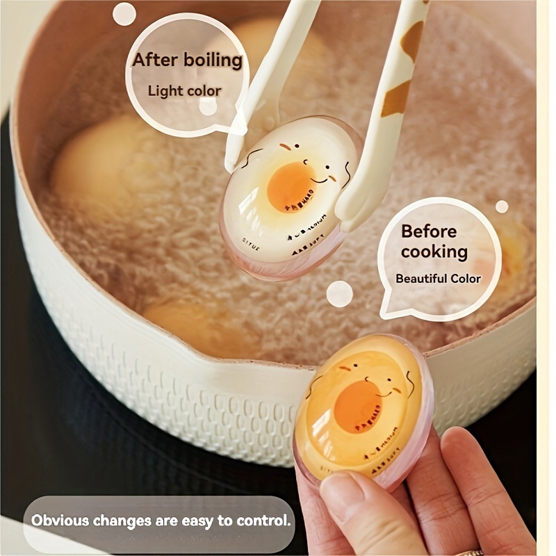 

1pc Cute Cartoon Egg Timer For Kitchen - Pvc, No Electricity Required - Color-changing Reminder For Soft/hard Boiled & Eggs - Easy-to-use, Accessory