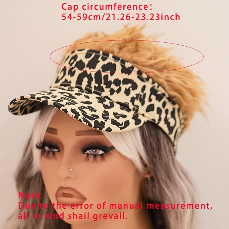 womens leopard print trendy novelty wig baseball cap temu  display picture 2