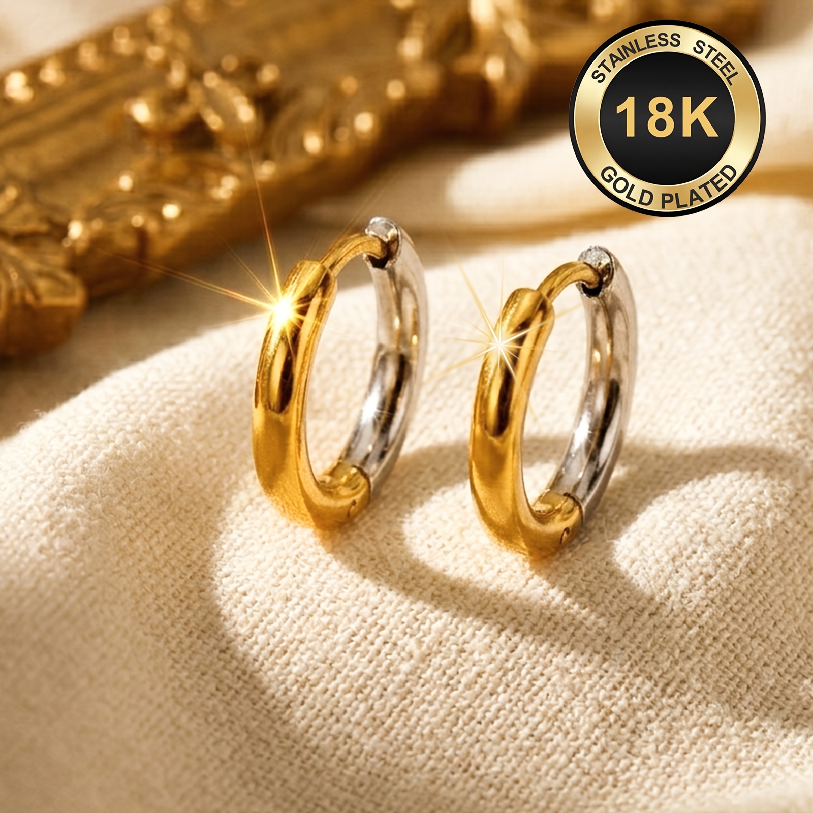 Elegant 15Mm Hoop Earrings High Quality Stainless