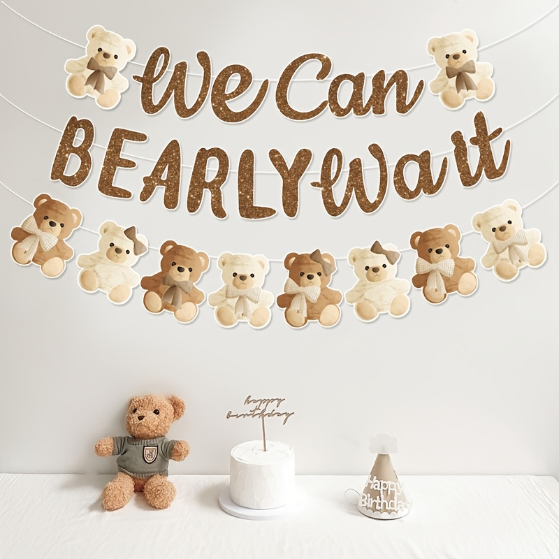 

1 Set '' Teddy Bear Themed Paper Banner - Multipurpose Room Decor For Baby Shower & Birthday Celebrations, No Electricity Needed, Bear Party Supplies