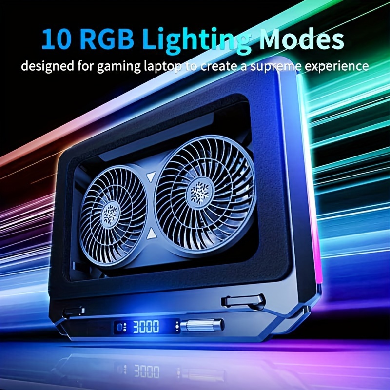  gaming laptop cooling pad with dual powerful fans adjustable sealed foam design for fast cooling of 14 21 laptops details 5