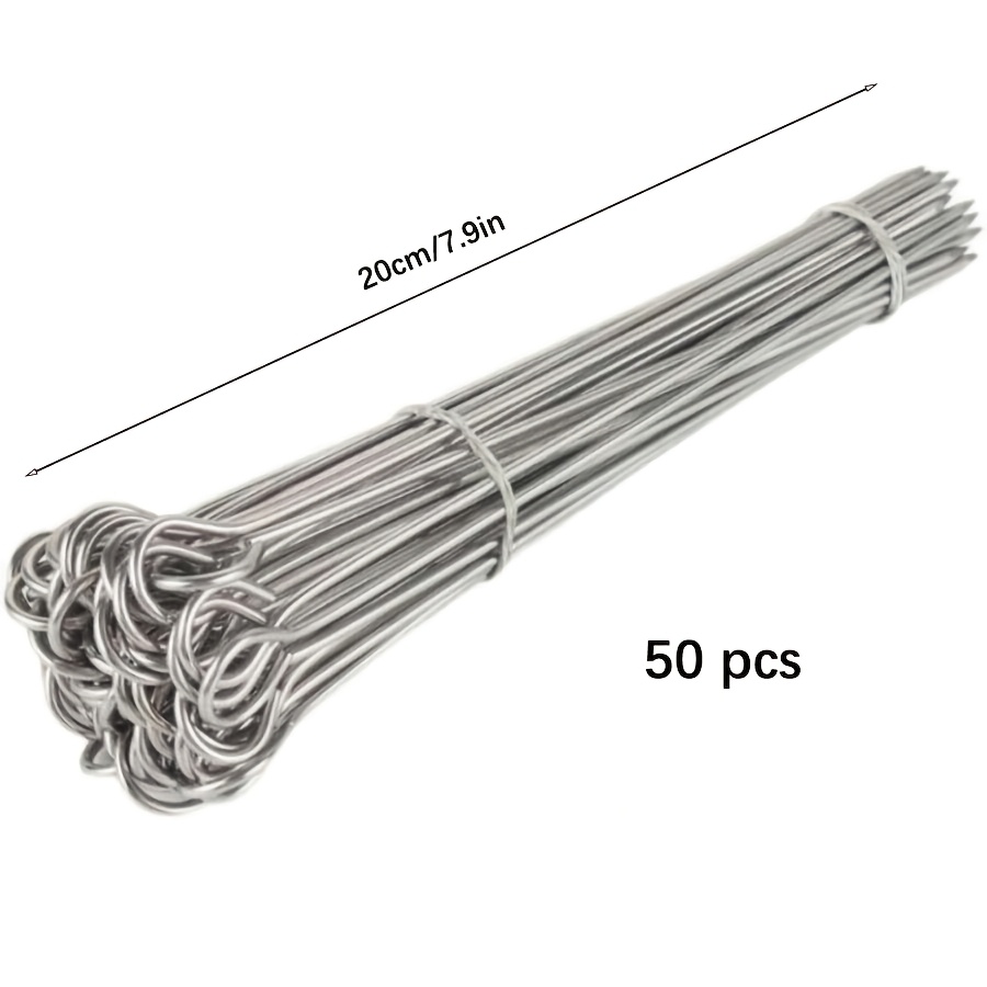 TEMU 50 Pezzi in Acciaio Inossidabile per Kebab, Stirrer per Cocktail, Stirrer per Martini Riutilizzabili