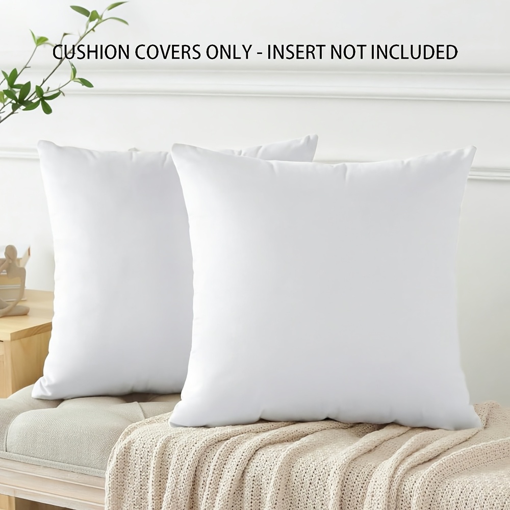 TEMU 2pcs Throw Pillowcases 45x45cm/30x50cm, Polyester Decorative Cushion Covers, Zipper Closure, White Cushion Cases For Hotel Use, For Painting