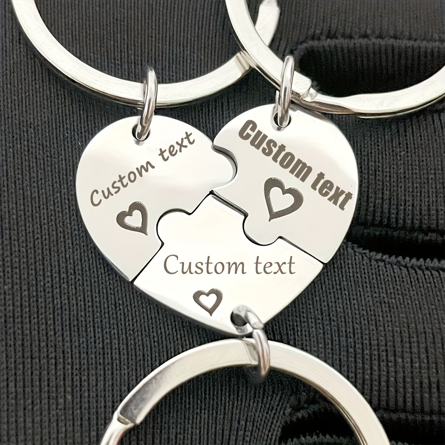 TEMU 3pcs Set Stainless -shaped Keychain Set, Engraved Mama, Interlocking Love Key Rings, Novelty Women's Fashion Accessories, Ideal For Christmas,