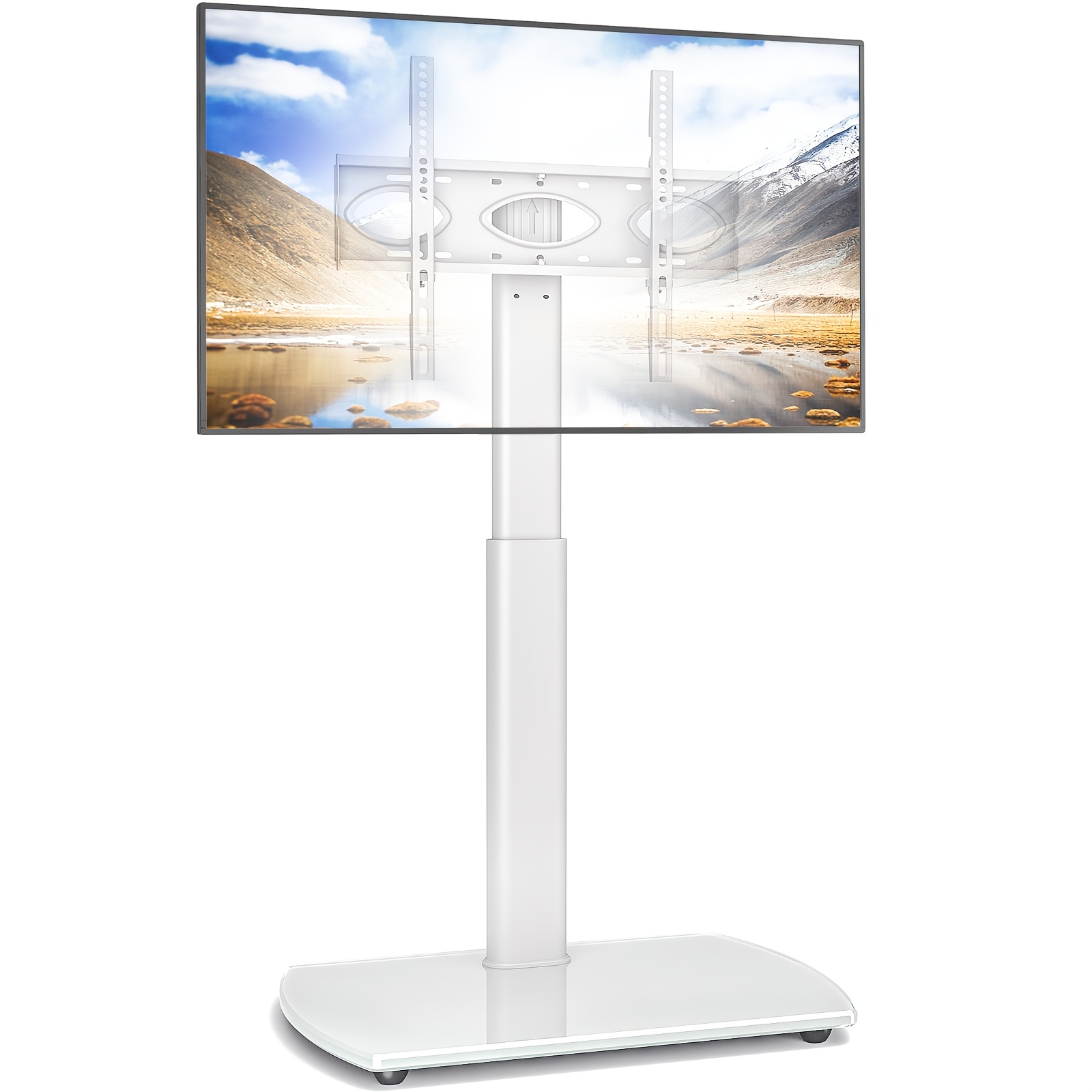 Image of Universal Tv Stand For 32-70 Inch Corner Tv Floor Stand, Height Adjustable Swivel Tall Tv Stand With Tempered Glass Base Max Vesa 400x400mm Up To 35kg