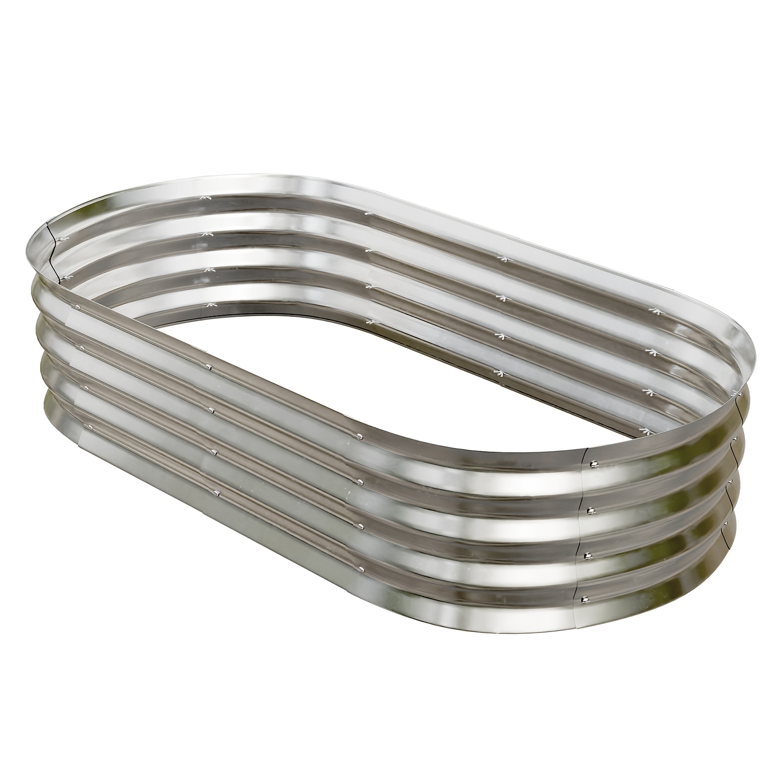1 2 sets galvanized raised garden bed 4 by 2 feet oval lightweight metal planter boxes outdoor with easy assembly rust resistant