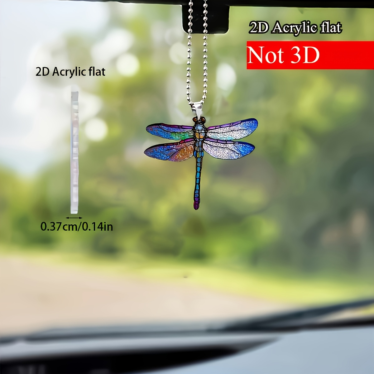 TEMU 1 pieza de colgante de acrílico 2D , de mar y , diseño en Mandalala con brillantes, para espejo retrovisor de coche, llavero o accesorio de