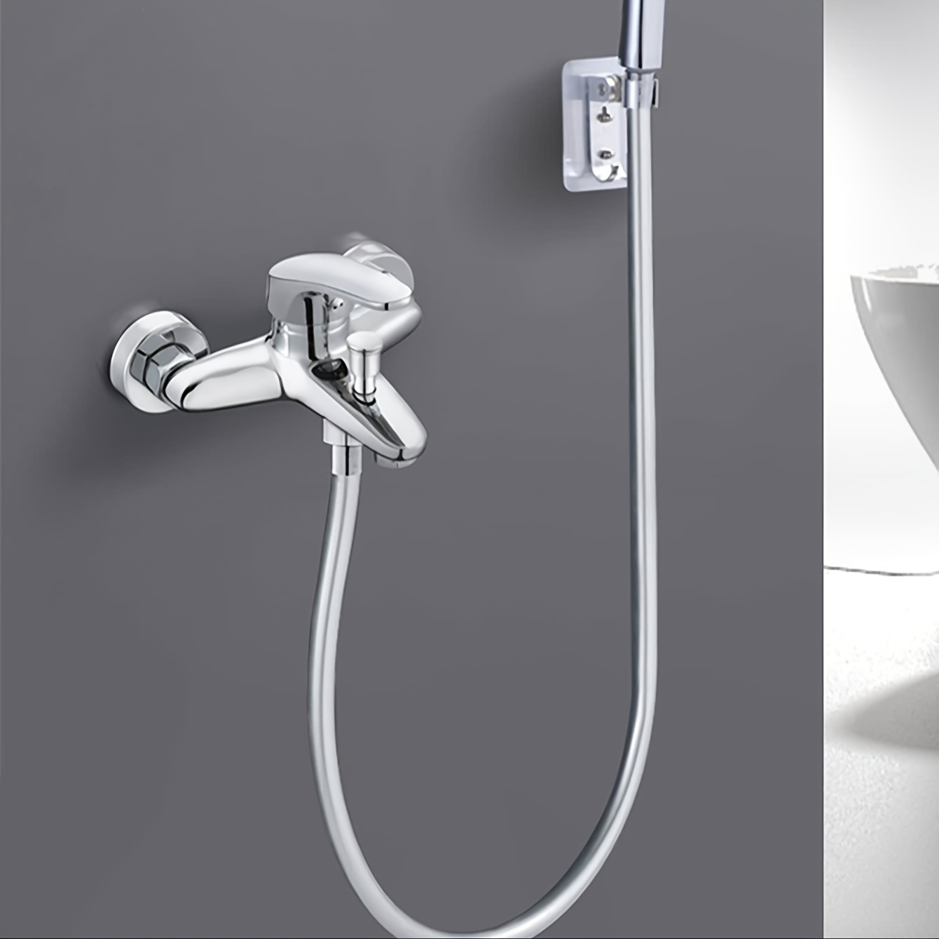 Image of 2-meter Silvery Pvc Pipe: Universal Soft Hose For Shower Rain Shower Heads, Water Heater Additions, Protective Shower Hose, And Pipe