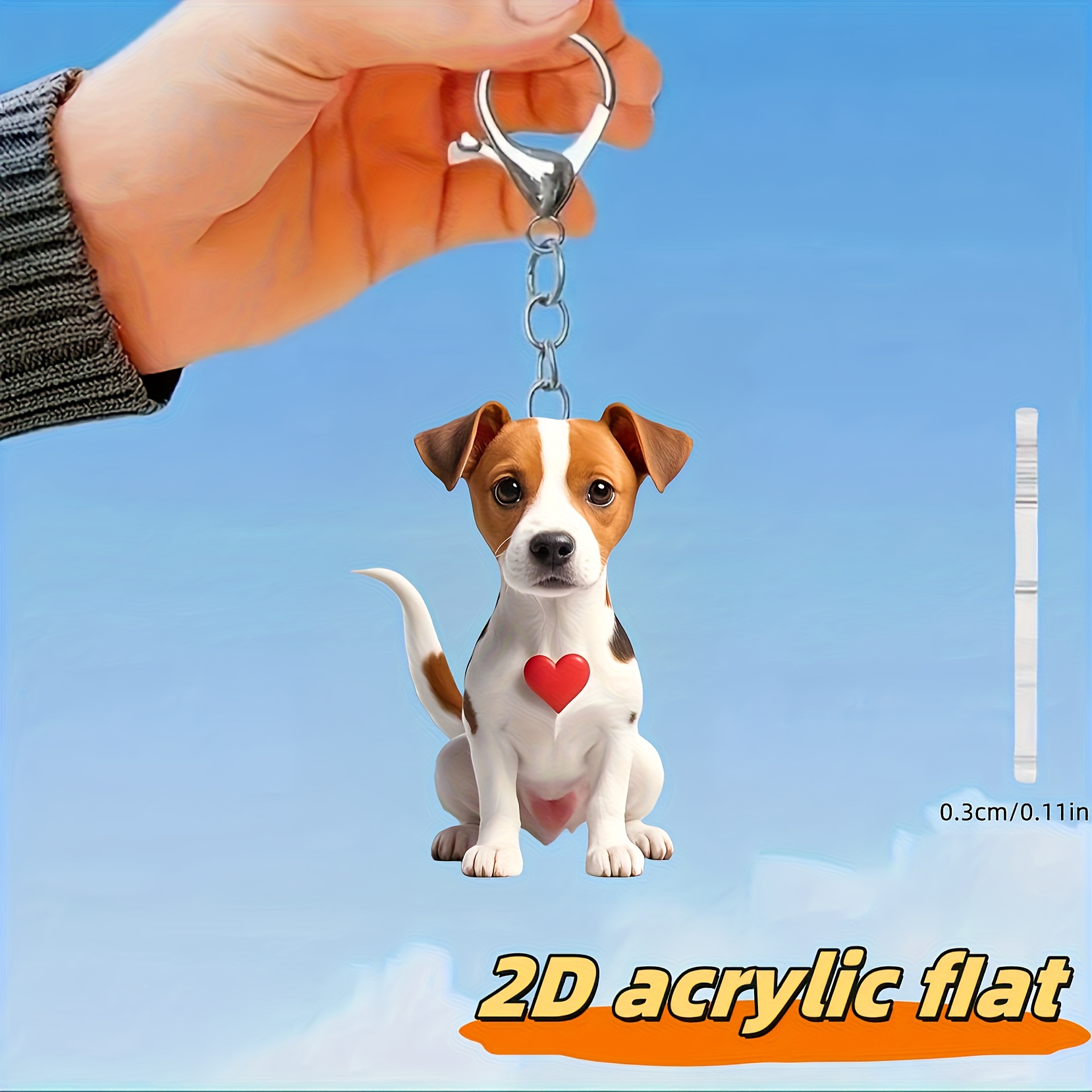 2d Flat Cute Keychain - Double-sided Acrylic Pendant With Heart, Perfect For Backpacks And Gifts, Great For Halloween, Thanksgiving, Father's Day, Christmas Best, Cute Keychain