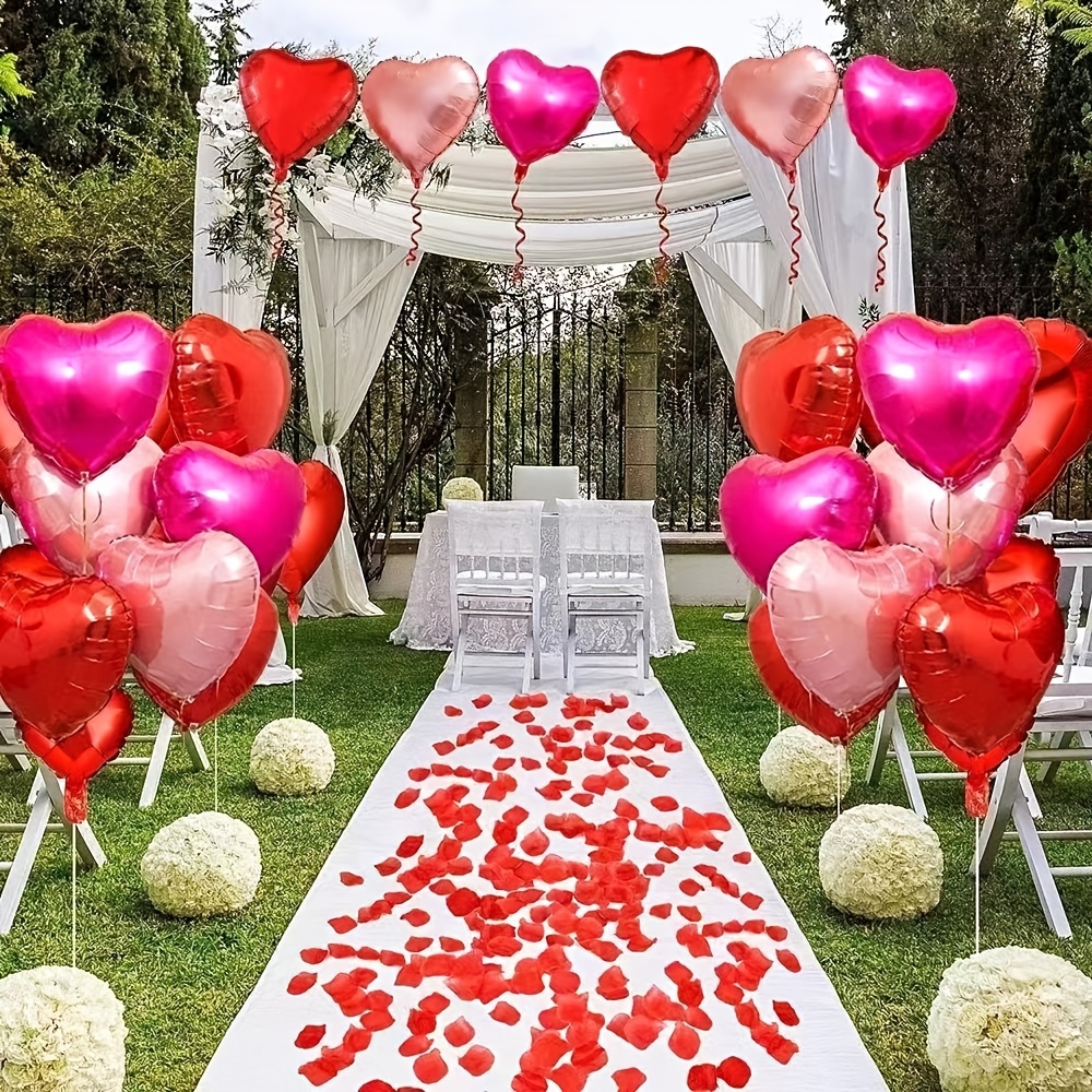 

5pcs, 18 Inch Love Heart Aluminum Film Balloons Are Used For New Year's, Christmas, Valentine's Day, Wedding Scene Scene Scene Decoration Decoration