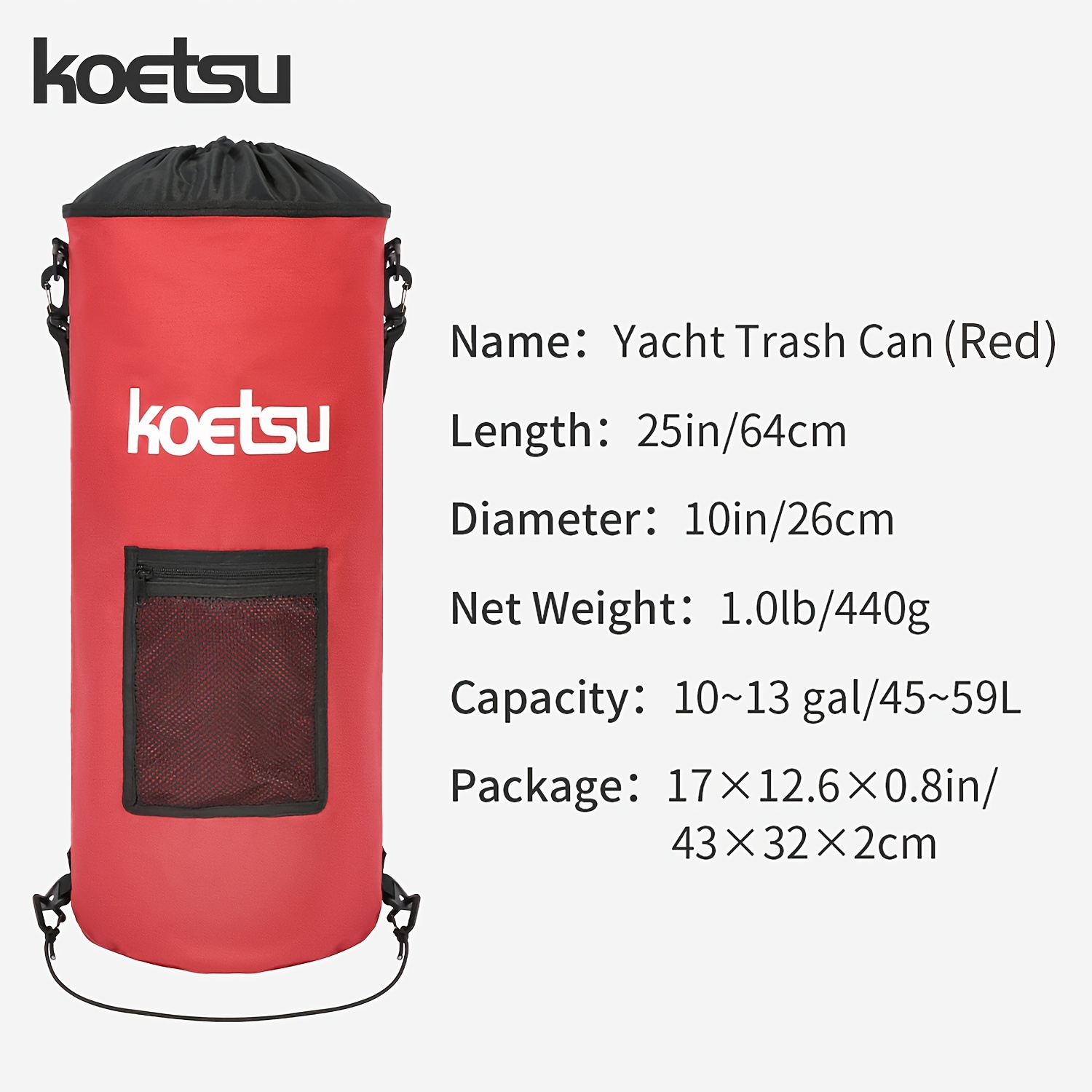 Boat Trash Can, Leakproof & Odor-Proof Hanging Garbage Bin