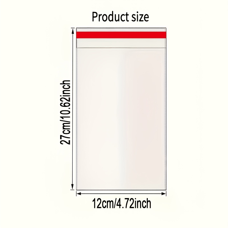 TEMU Self-adhesive Transparent Opp Plastic Bags, Suitable For Clothing, Socks And Other Packaging, And Commercial Use