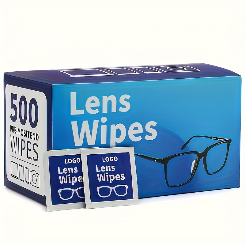 500pcs of Lens Wipes - Pre-moistened Glasses Lens Cleaning Wipes - Individually Wrapped Scratch and Streak Free Glasses Wipes Lens Cleaning, for and Camera Lenses