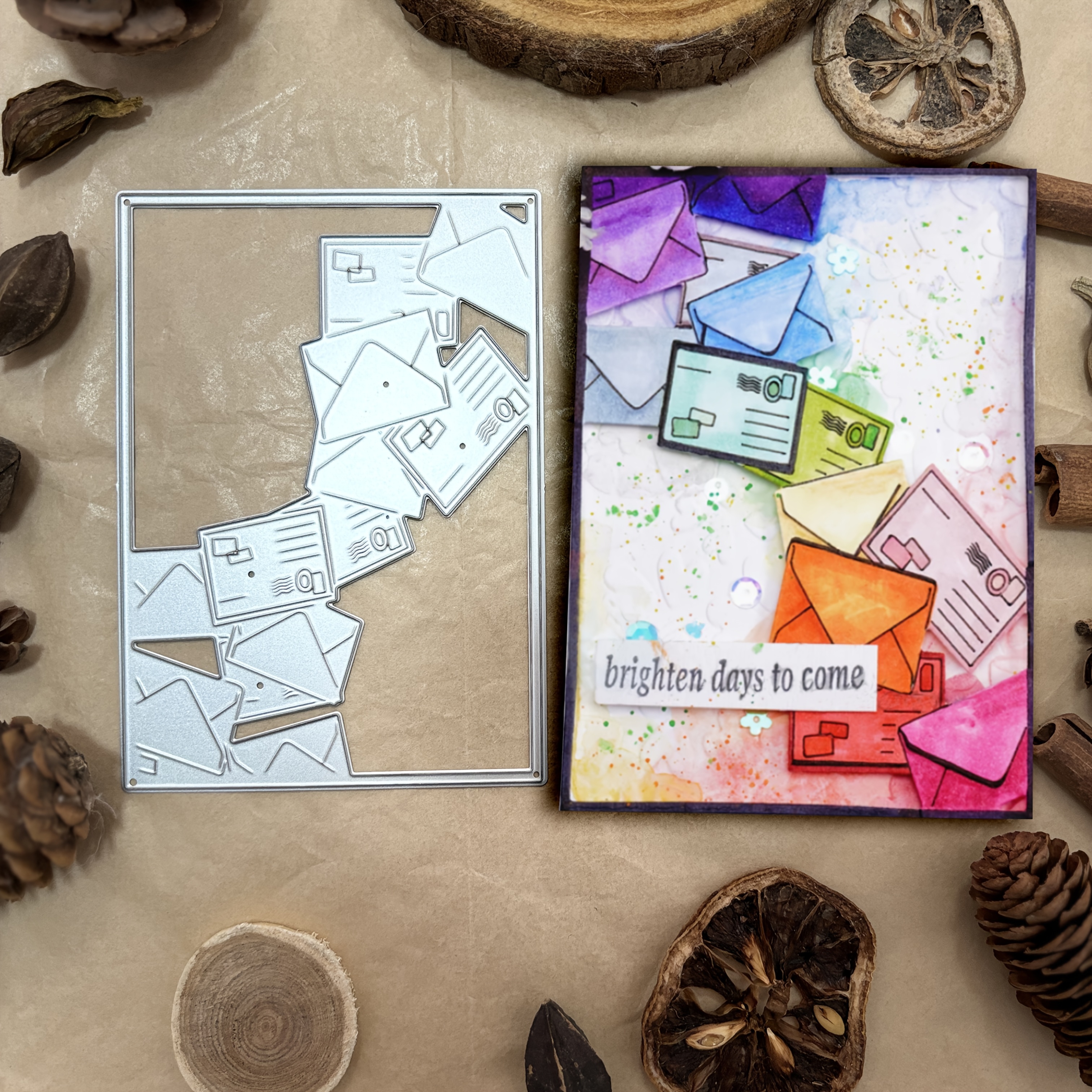 TEMU Templates For Cutting Cards And Crafting Albums With Paper Featuring A Rectangular Envelope Design