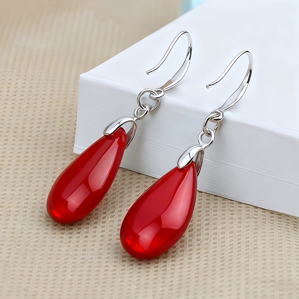 TEMU Boucles d'oreilles design verte, boucles d'oreilles rétro classiques pour femmes, design crochet argenté tendance, accessoire idéal pour le port