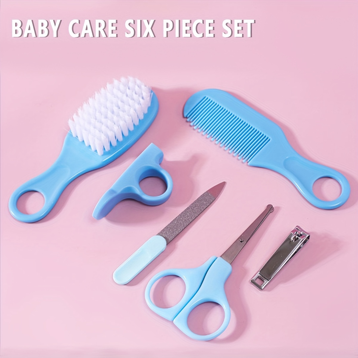 

6 Pcs Newborn Baby Nail Hair Daily Care Kit Infant Kids Grooming Brush Comb And Manicure Home Set, Christmas Halloween Thanksgiving Gift