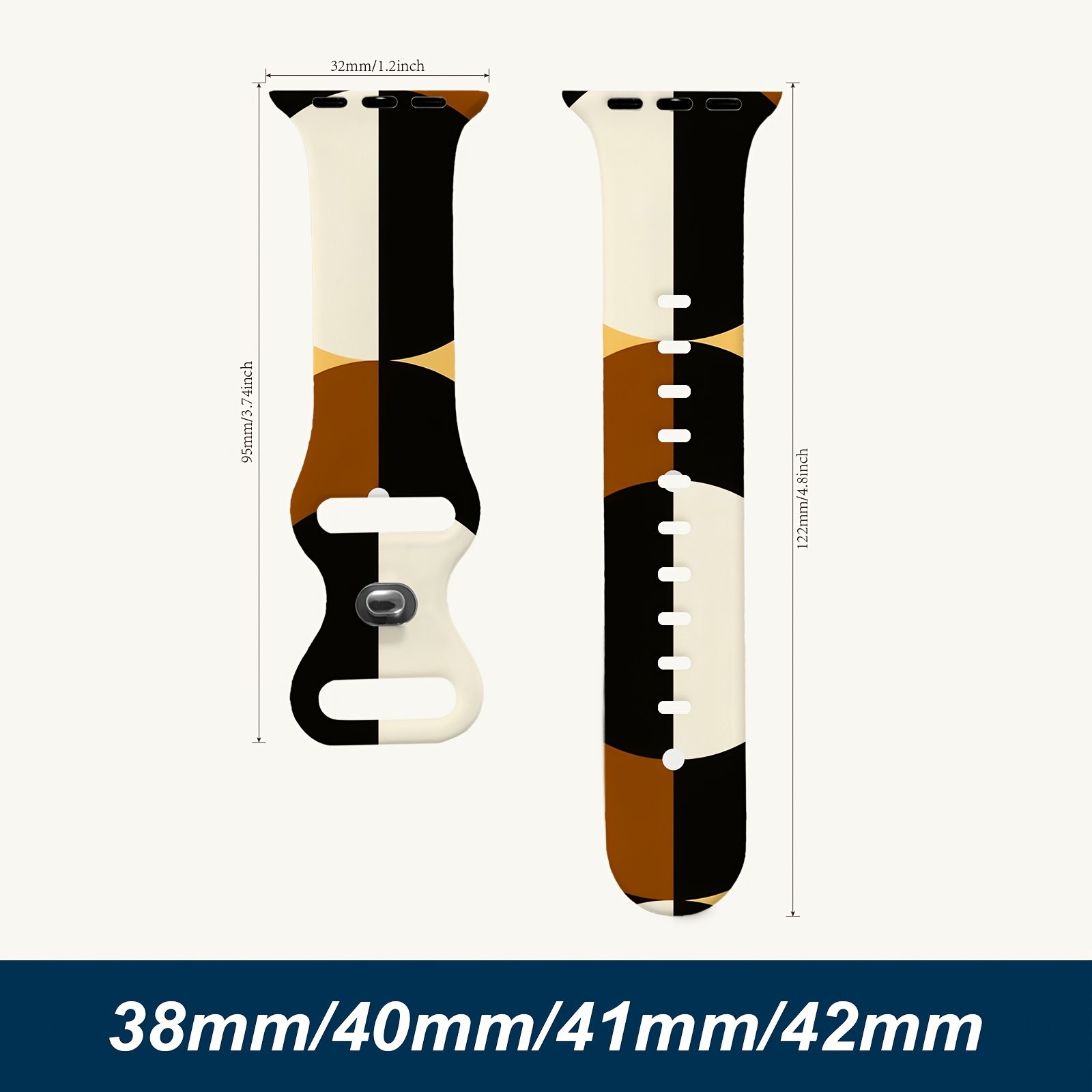 TEMU Silicone Strap For /5/6/7/8/9/10 Compatible With Watch Se1/2 Ultra1/2/3, Made Of Silicone Material, Quick Release, Scratch-resistant, Durable