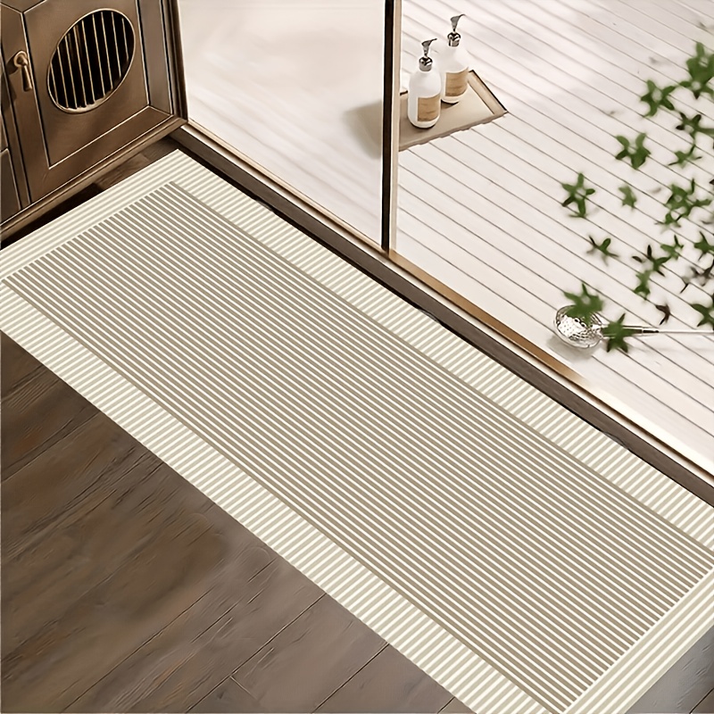 TEMU 1pc Mat, Design, Easy To Clean, Rectangular Floor Mat, 3.7mm Thick, Suitable For Home Decoration, Polyester Fiber, Anti-slip, Absorbent Mat For