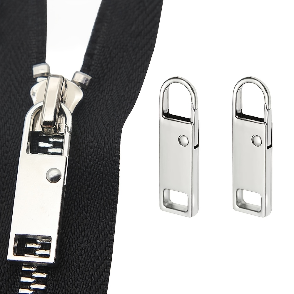 TEMU Lot de 2/6 pièces de tirettes de fermeture éclair de rechange en métal, kit de réparation amélioré détachable avec patte de fixation, réparation