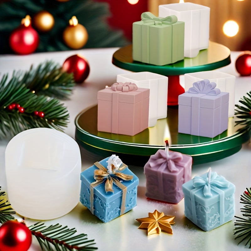 

Silicone Christmas Gift Box Candle Mold - Rectangle Shaped Aromatherapy Casting Mold For Baking, Candy, Cake, Chocolate, Gypsum Crafting - Festive Diy Home Decor And Gift Making Series