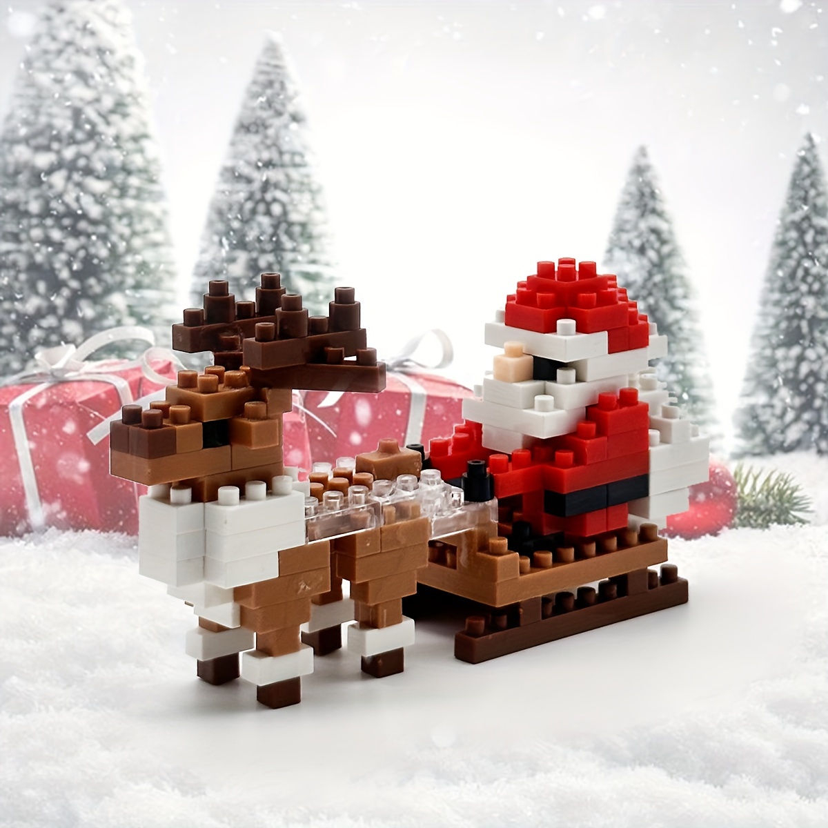 

Christmas Reindeer And Sleigh Building Blocks Set, 151pcs, Abs Plastic Construction Toys For 6-8, Diy Stackable Puzzle Bricks, Creative Kit, Ideal For Birthday, , Thanksgiving Gifts