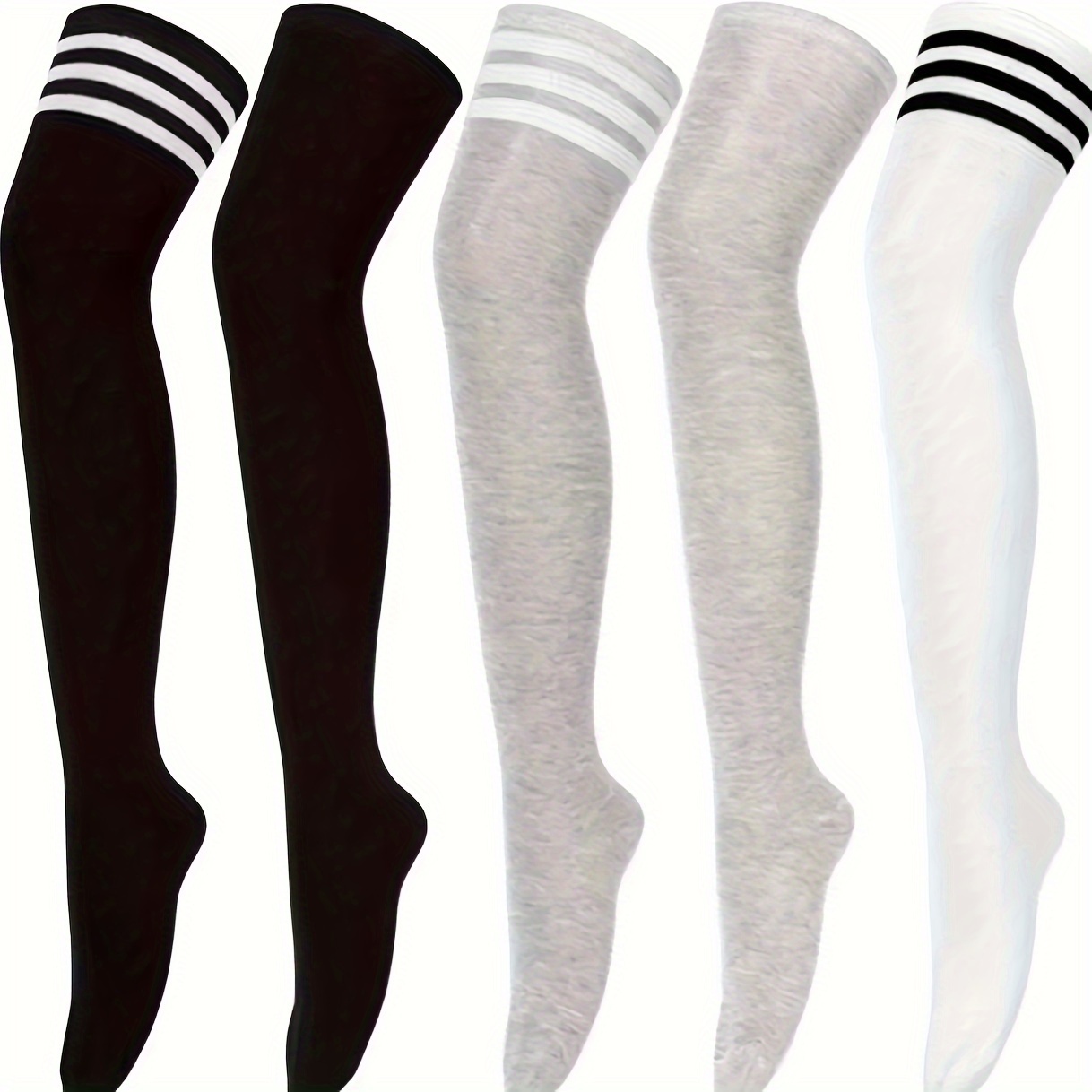 

5 Pairs Extra Long Socks Long Boot Stockings Thigh High Socks For Women