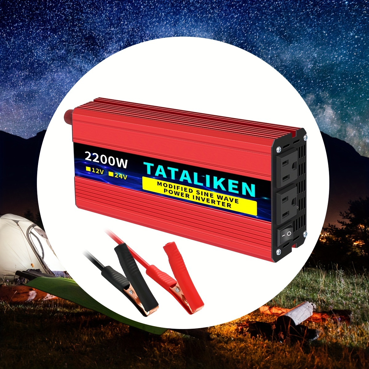 

2200w Vehicle Power Inverter 12v To 110v Socket Transformer, Vehicle And Marine Universal Portable Automatic Power Adapter