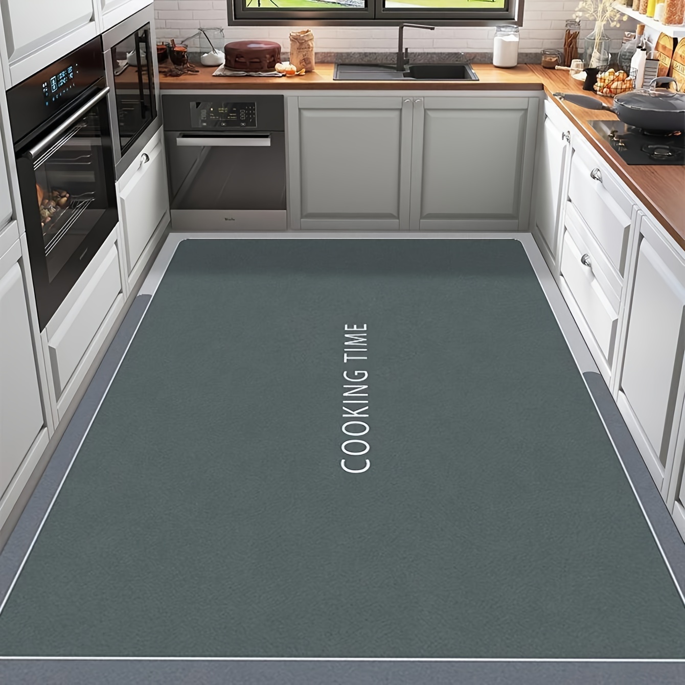 TEMU Letter Absorbent Floor Mat, Anti-slip, Fully Kitchen Floor Mat, Foot Mat, Quick-drying Diatomaceous Mud Super Large Anti-fall Floor Mat