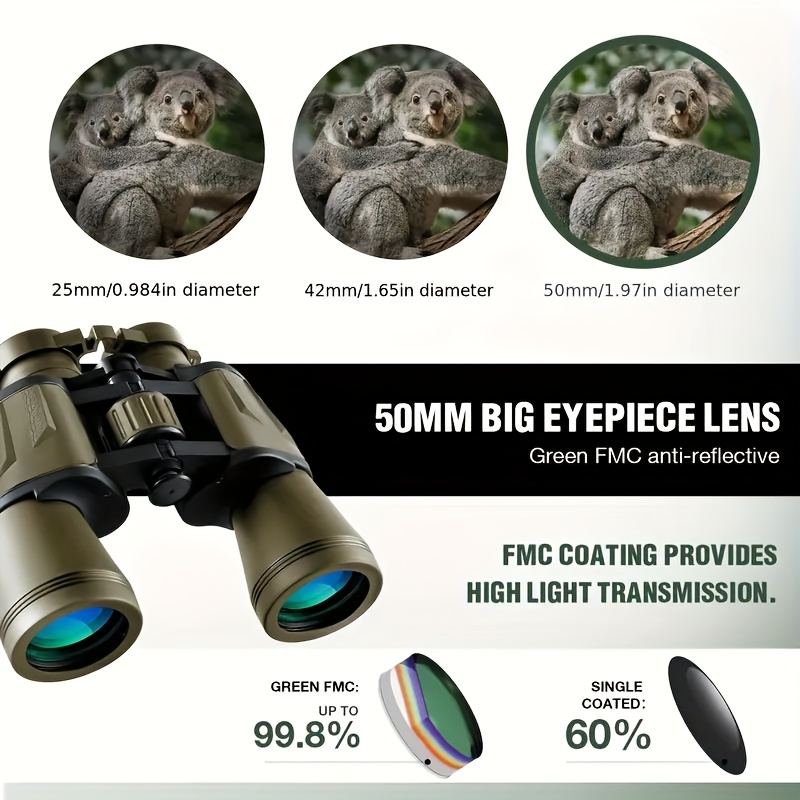professional 10x50 hd wide angle binoculars high magnification large   lens durable lightweight polycarbonate   for   watching camping hiking travel binoculars for hunting camping essentials   design   details 3