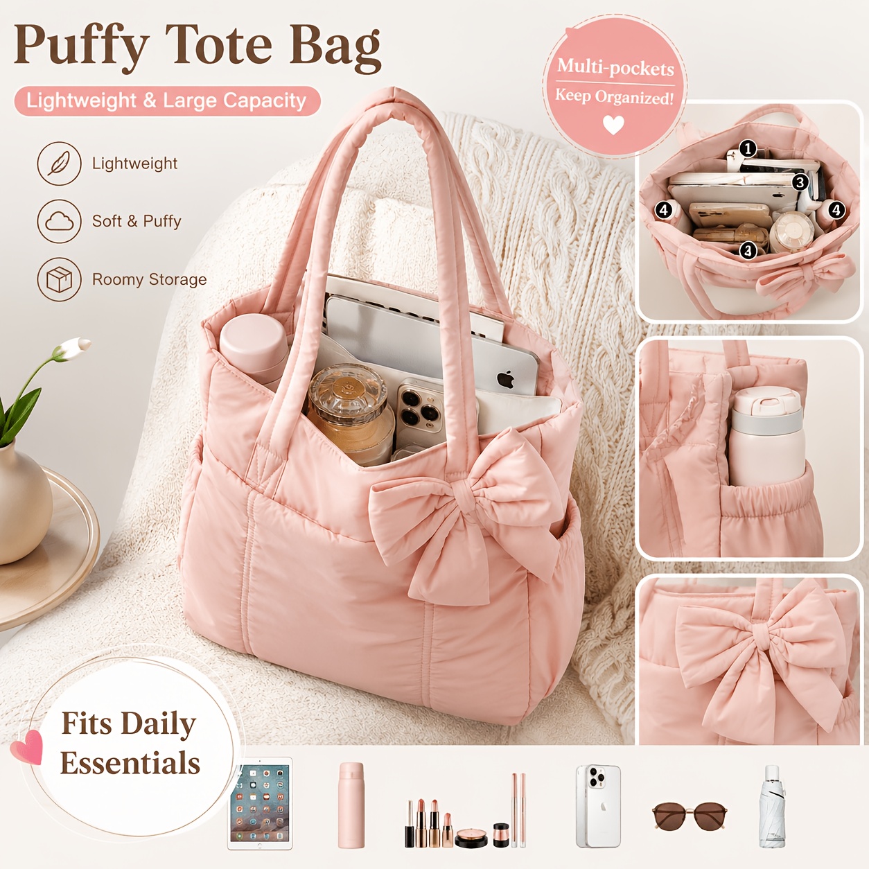 puffer bag sold on Temu United States