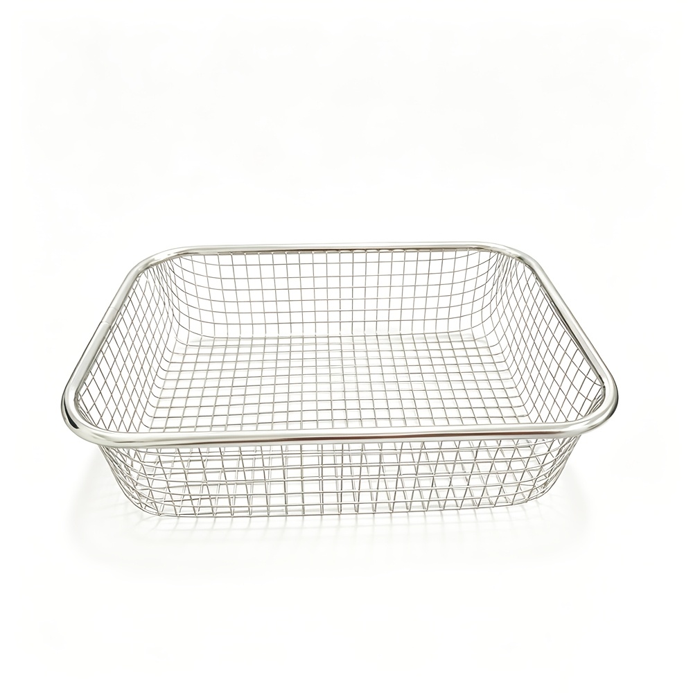 TEMU Minimalistischer Edelstahl-Netzkorb im Ins-Stil, frische Desktop-Organisation, geeignet für Studentenwohnheim und Apartment, Regalkörbe