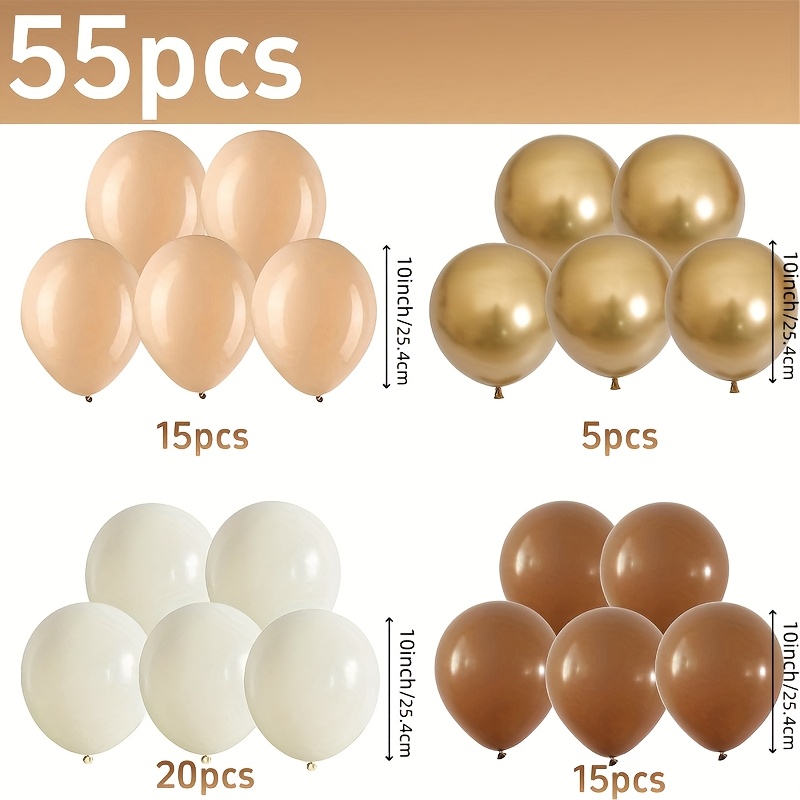 Image of A Set Of 55 Deep Brown And Balloons, Each Measuring 10 Inches, Perfect For Weddings, Anniversaries, Birthdays, Jungle-themed Parties, , And Mother's Day Celebrations For Christmas, Halloween
