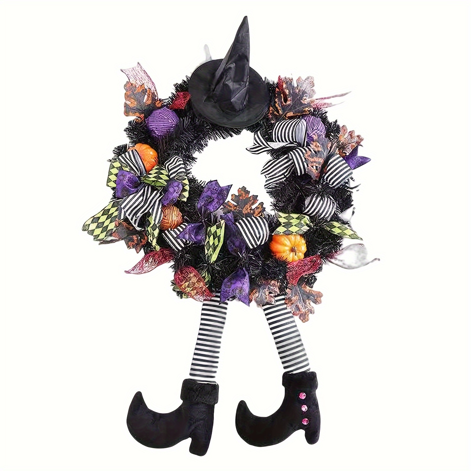 TEMU 1pc Halloween Door Hanging Wreath Skeleton Hanging Wreath, Door Hanging Haunted House Decorative Hangings Haunted Horror Party Simulation Wreath